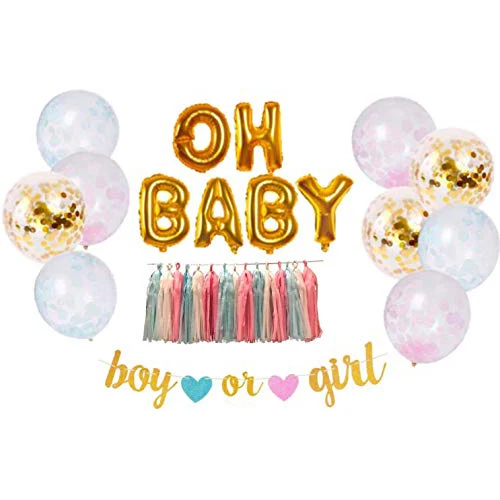 OH Baby Balloon Baby Shower Decorations for Girl Favors boy or Girl Banner Paper Tassels Decoration Gender Reveal Party Supplies