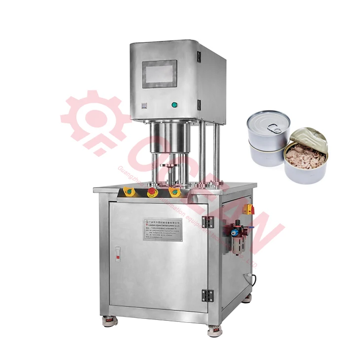 Semi-automatic nitrogen flushing medical weed vacuum can sealant machine