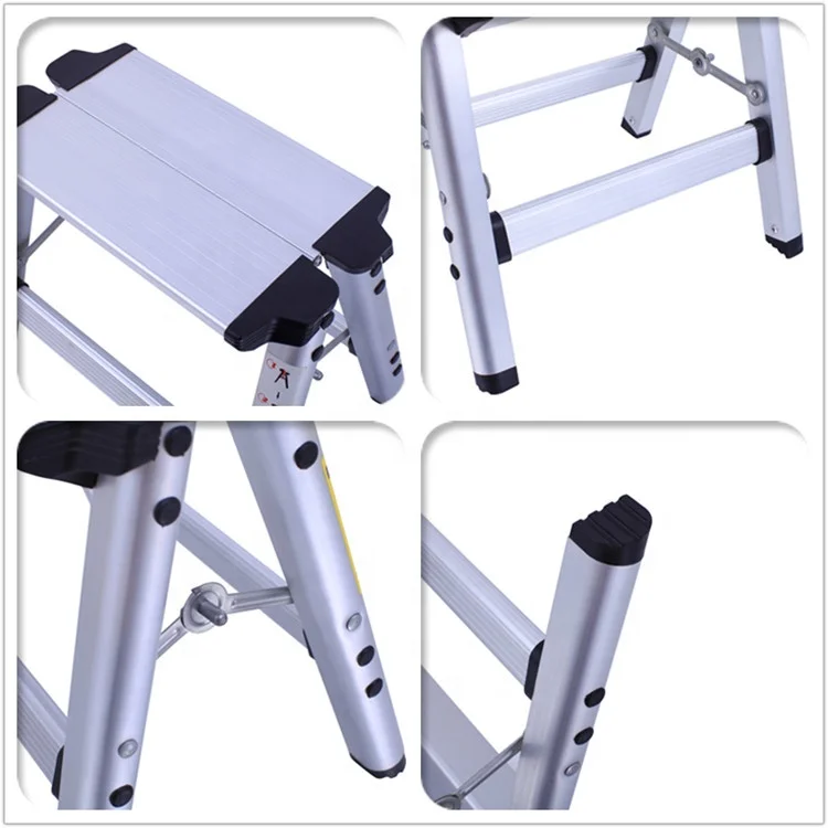 Two-step Folding Portable Aluminum Ladder Fishing Stool For Household Use