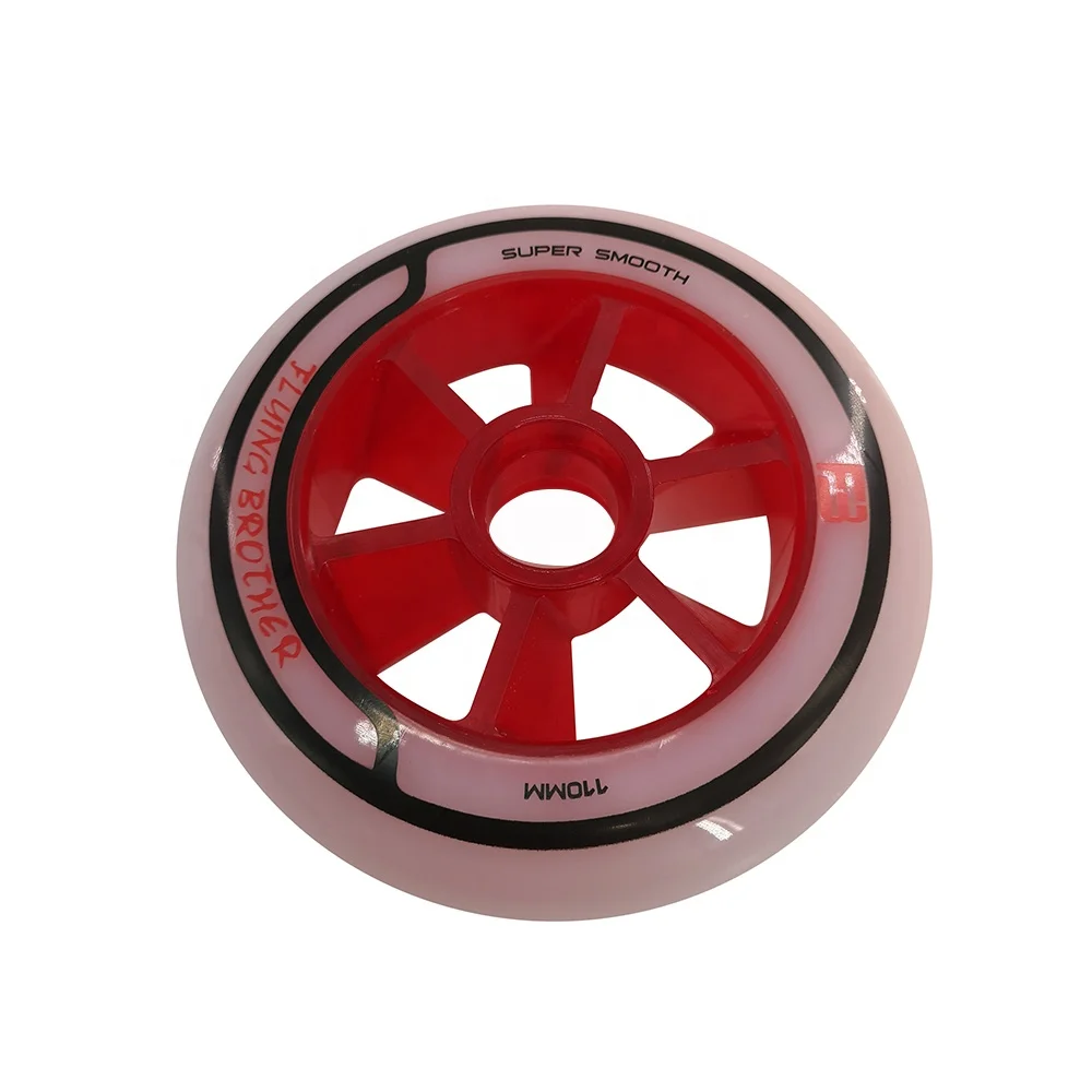 Super smooth overmolded 110*24mm high quality banded double layers  polyurethane inline skate PU wheels
