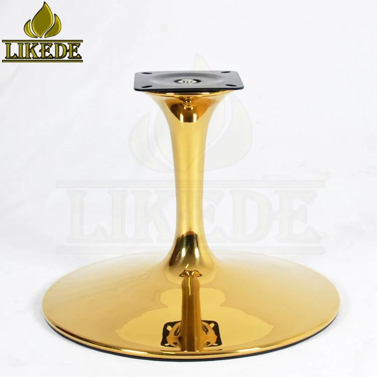 Trumpet tulip golden round chair leg 304# stainless steel chair leg shinny titanium gold chair base