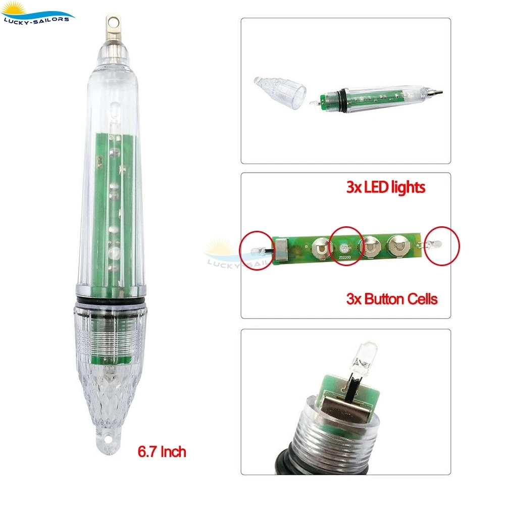 Flashing LED fishing lamp underwater lure light for squid swordfish bait