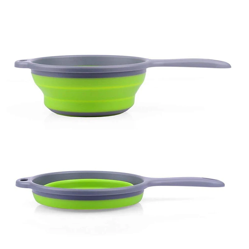 Kitchen Foldable Silicone Strainers,Collapsible Colanders with Handles,Space-Saver Folding Strainers Colander