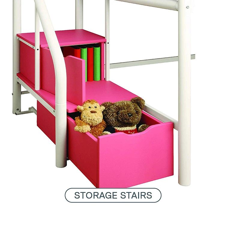Kids children double bunk bed for sale cheap with locker metal bunk beds