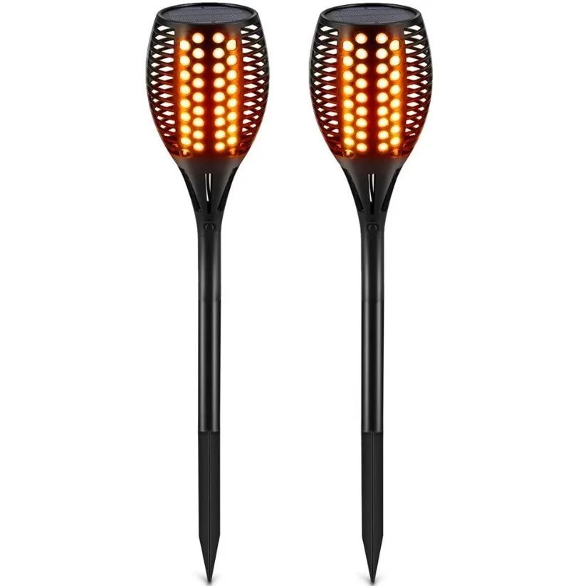 outdoor garden led solar light lamp torch 96leds