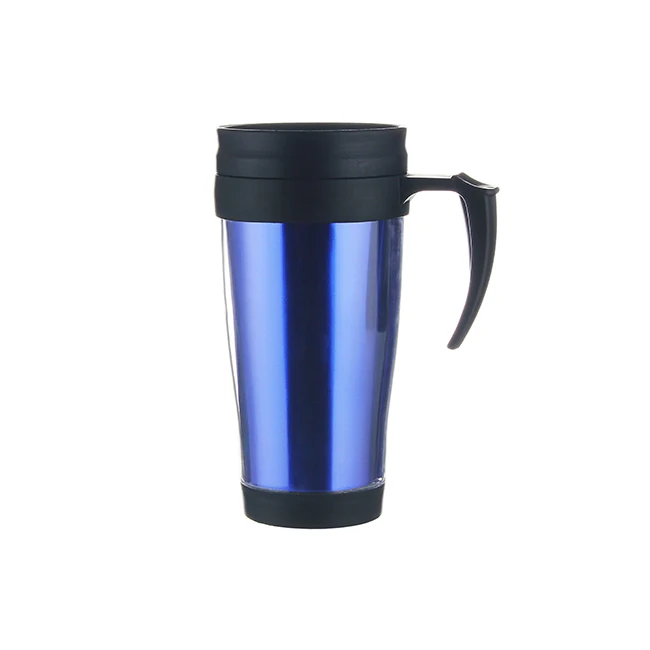 Custom 14oz Double Wall Plastic Travel Coffee Mug With Handle