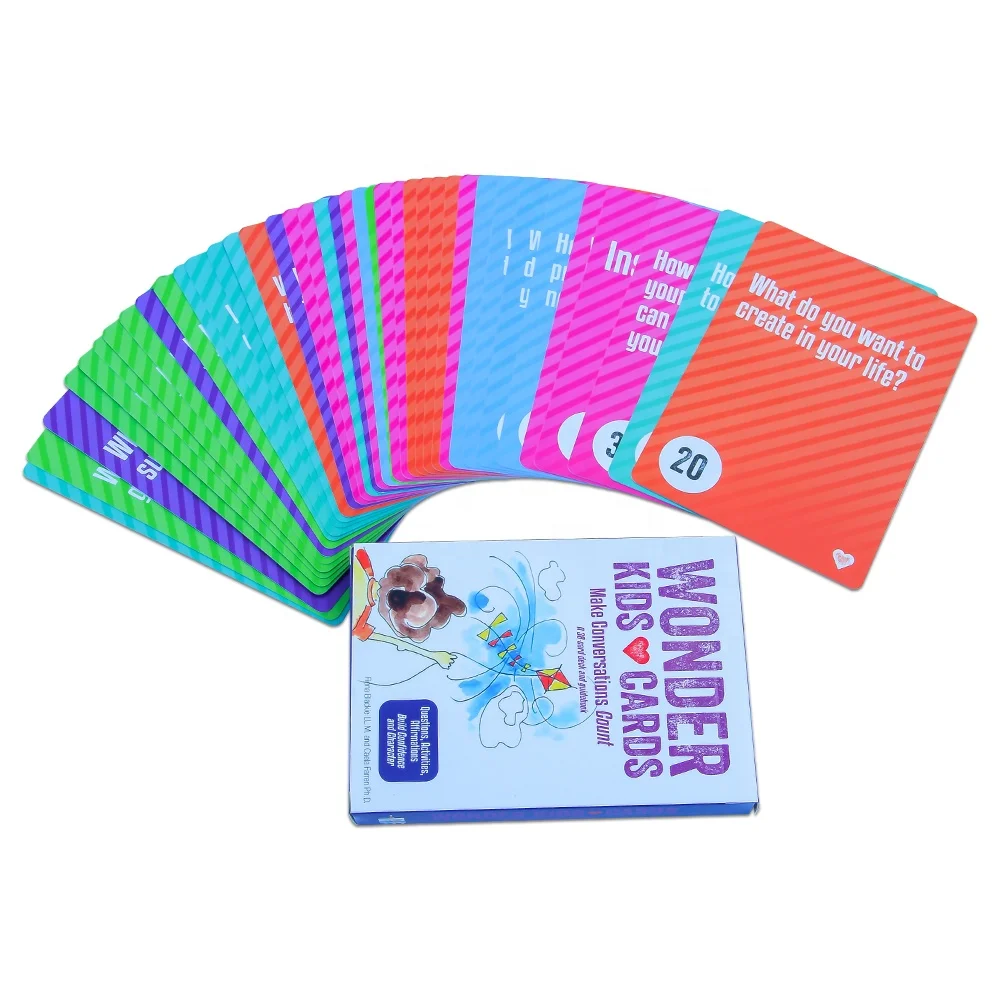 WJPC Custom Plastic Pvc Activity Flash Cards Cardboard Black History Sight Words Educational Blank Affirmation Cards Flash Card