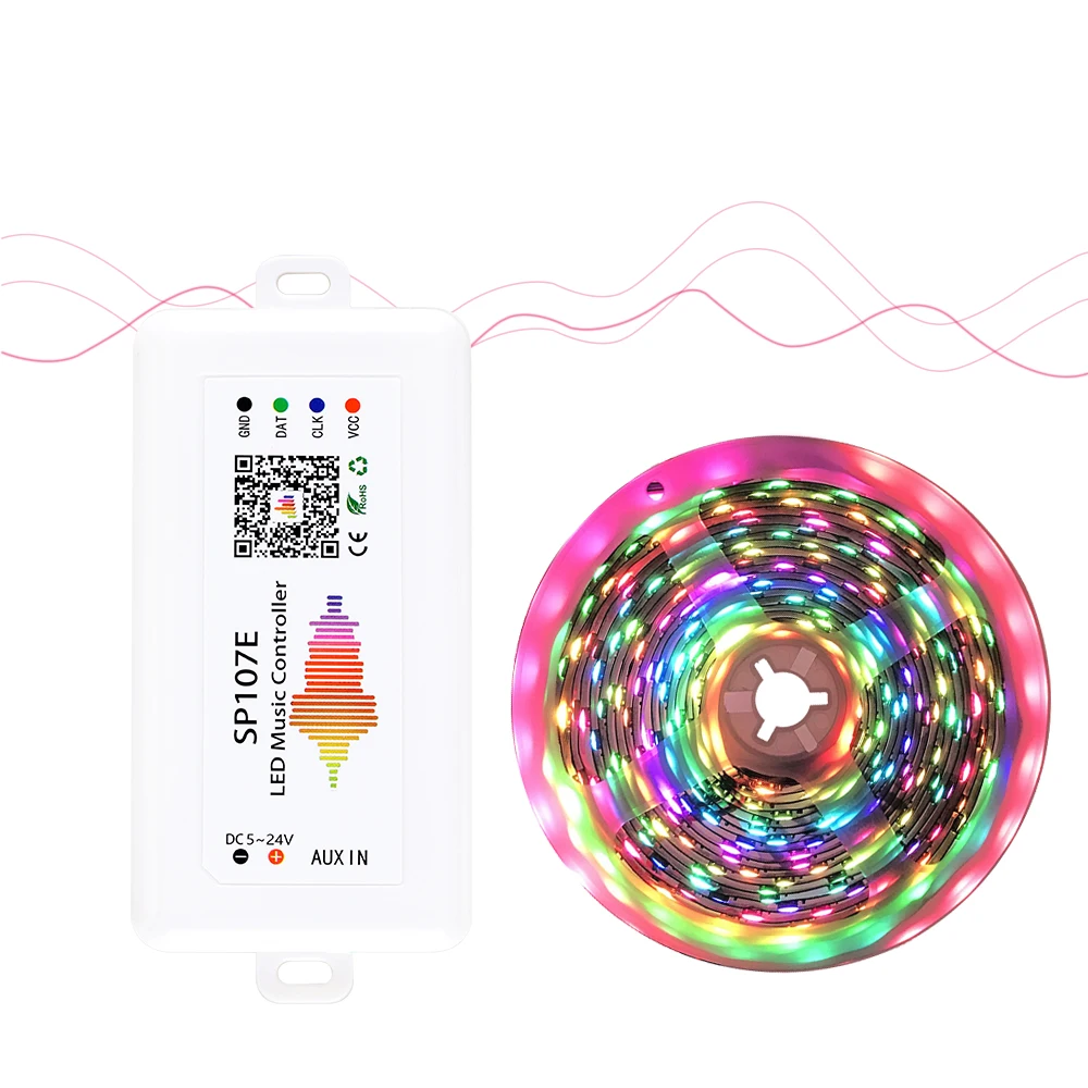 SP107E Addressable LED Music Controller for ws2811 WS2813 SK6812 WS2801 light