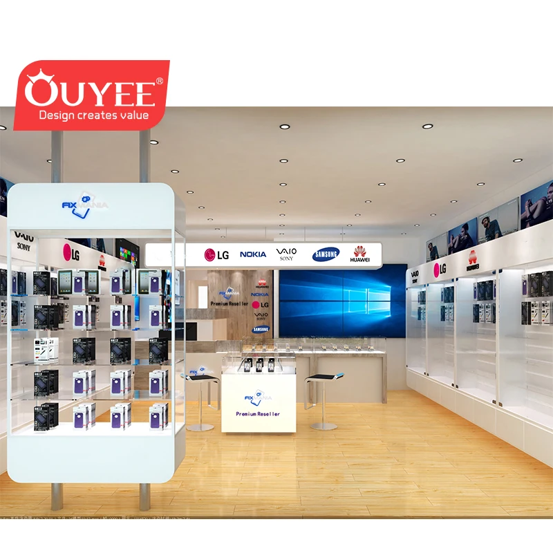 Лидер продаж интерьерный дизайн магазина мобильных телефонов с мебелью для дисплея