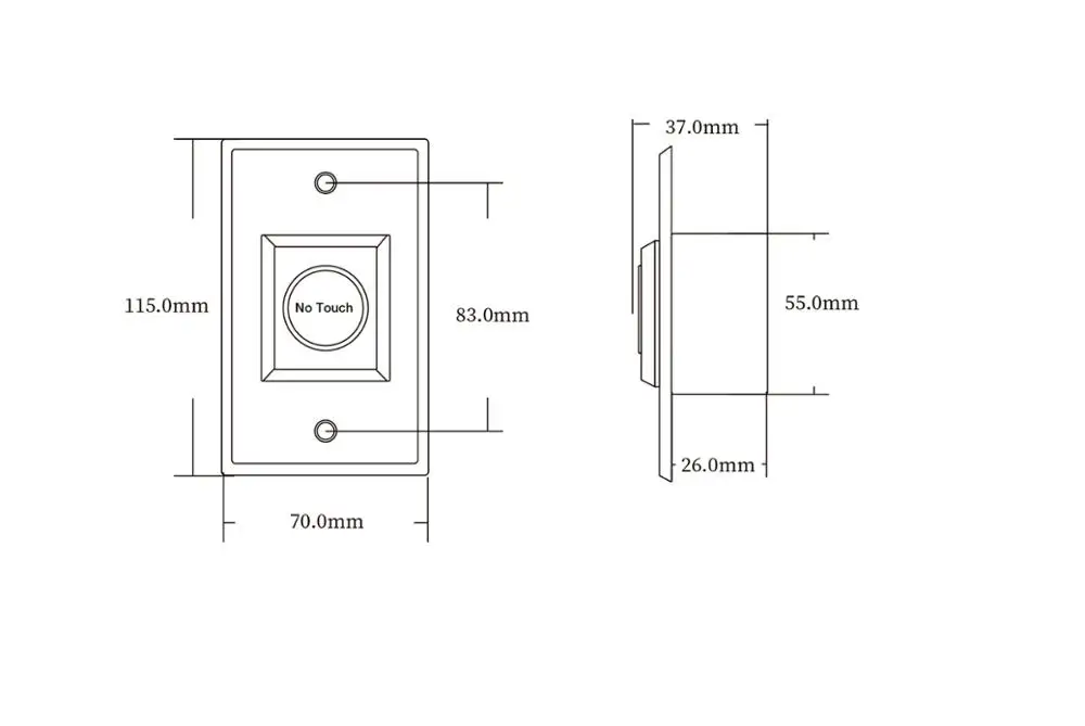 Factory direct No finger touch door emergency push door release access control no touch exit button