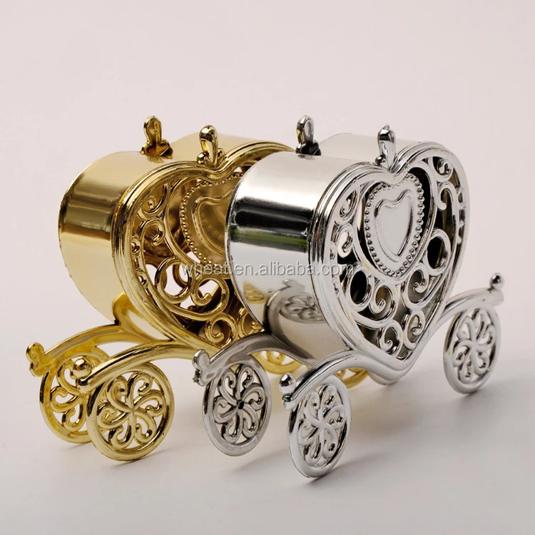 
Factory Price High Quality Metal Packing Heart Carriage Candy Box 