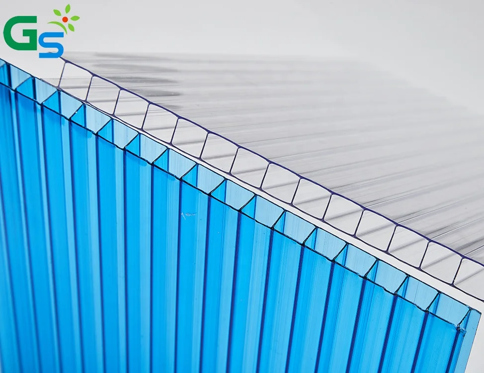 Bronze Color 4mm Twin Wall Polycarbon Sheet For Greenhouse Hollow Sheets Panel