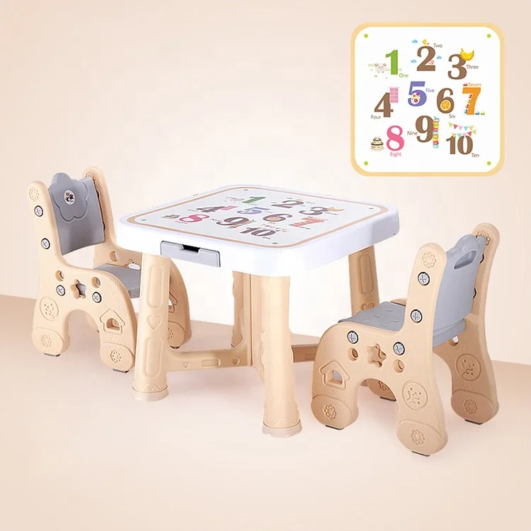 Высококачественный детский пластиковый стол и стул