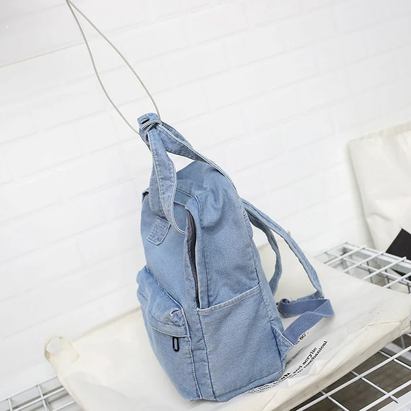 Wholesale teenager girls jeans denim leisure backpack school bags for teens