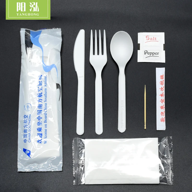 Biodegradable CPLA airlines cutlery kit