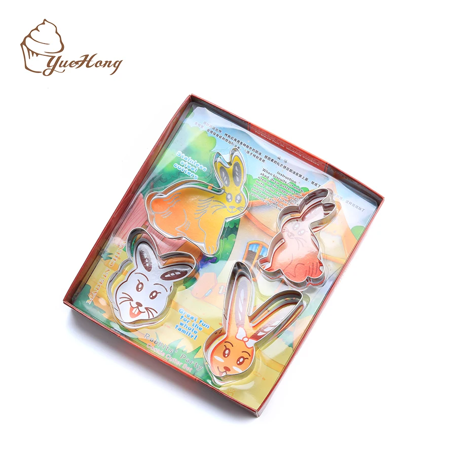 Easter Cookie Cutter Biscuit Fondant Molds with Rabbit Chick Easter Egg Butterfly for Kids Adults Baking