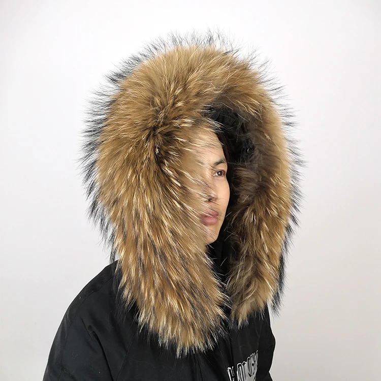 Factory Direct Supply Real FurCollar Raccoon Trim Leather Coat Fur Collar