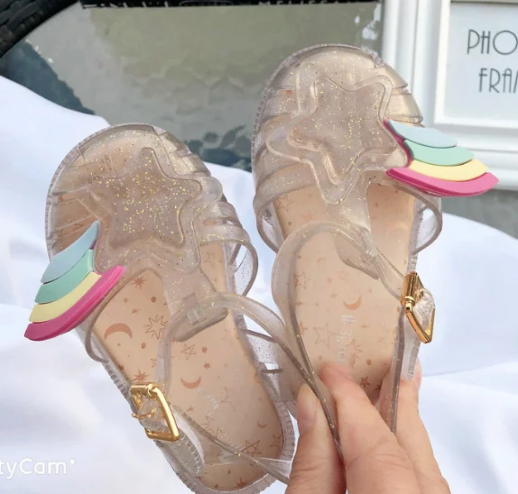 
Star and rainbow new design mini melissa kids jelly sandals 