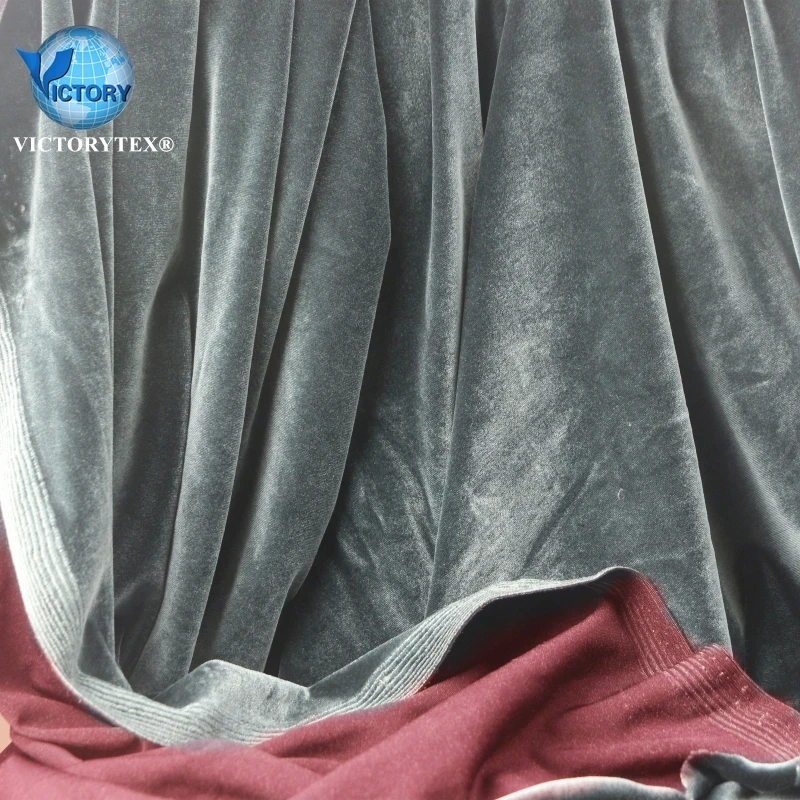 70 Polyester 22 Nylon Chinlon 8 Spandex Double Colors Knit Weave Warp Velour Stretch Elasstane Korea Velvet Fabric for Plants