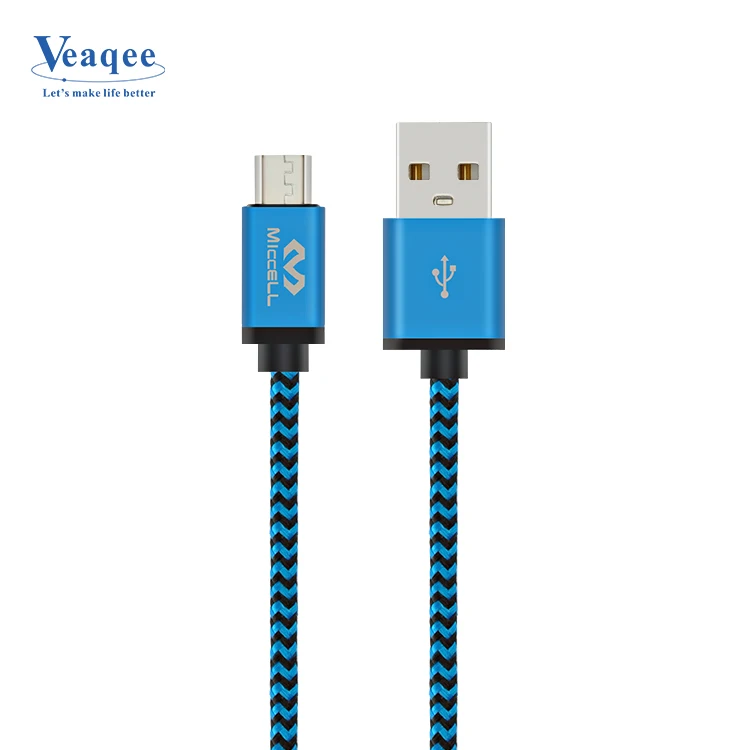 Veaqee оптовая продажа м 1 2 ANylon Плетеный Micro USB кабель для передачи данных