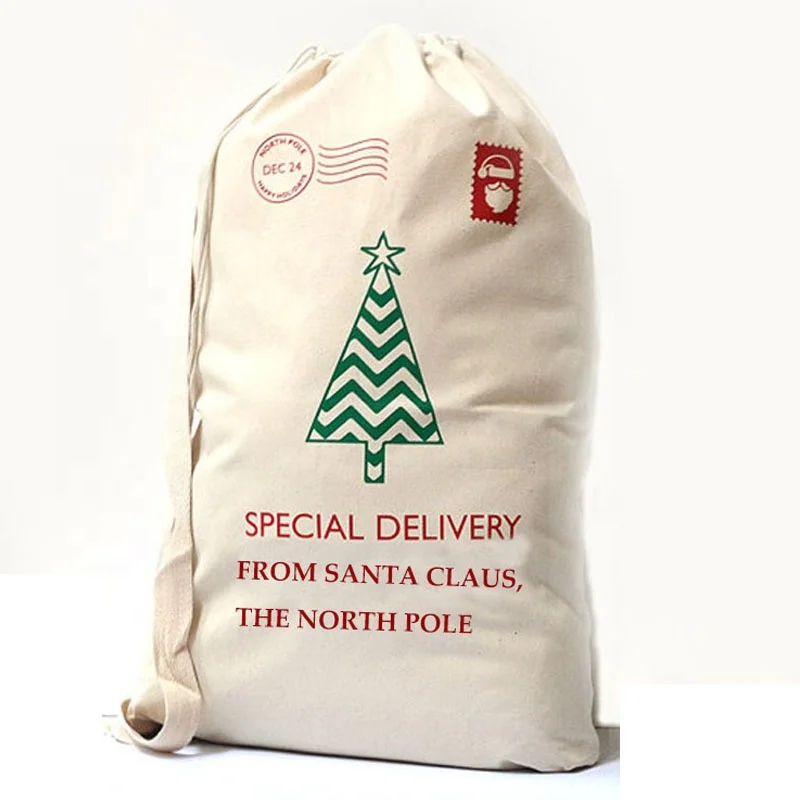 Large Christmas gift bag canvas personalized wholesale Santa sacks
