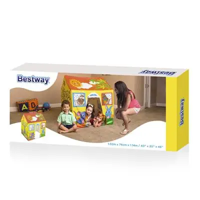 Bestway 52007 colorful plastic kids play house with roll up door
