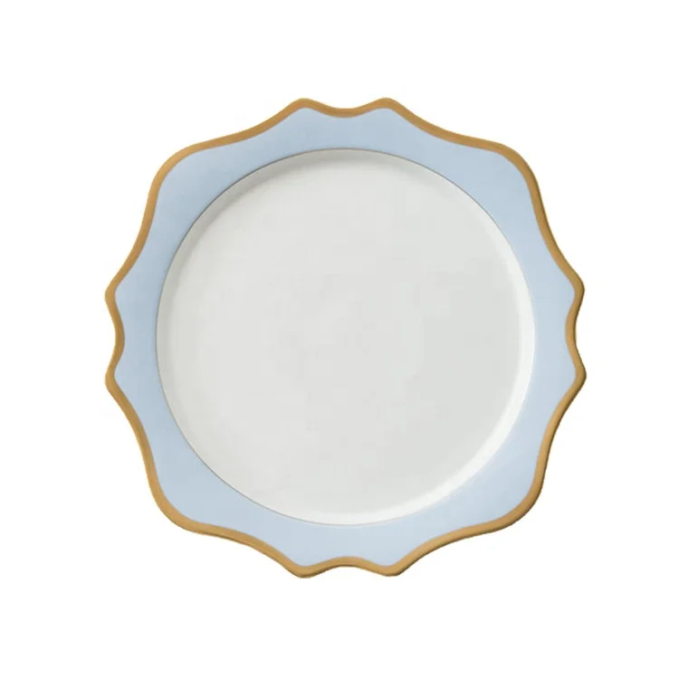 Ceramic wedding charger plates 12inch 10inch 8inch hotel porcelain serving dish with your logo