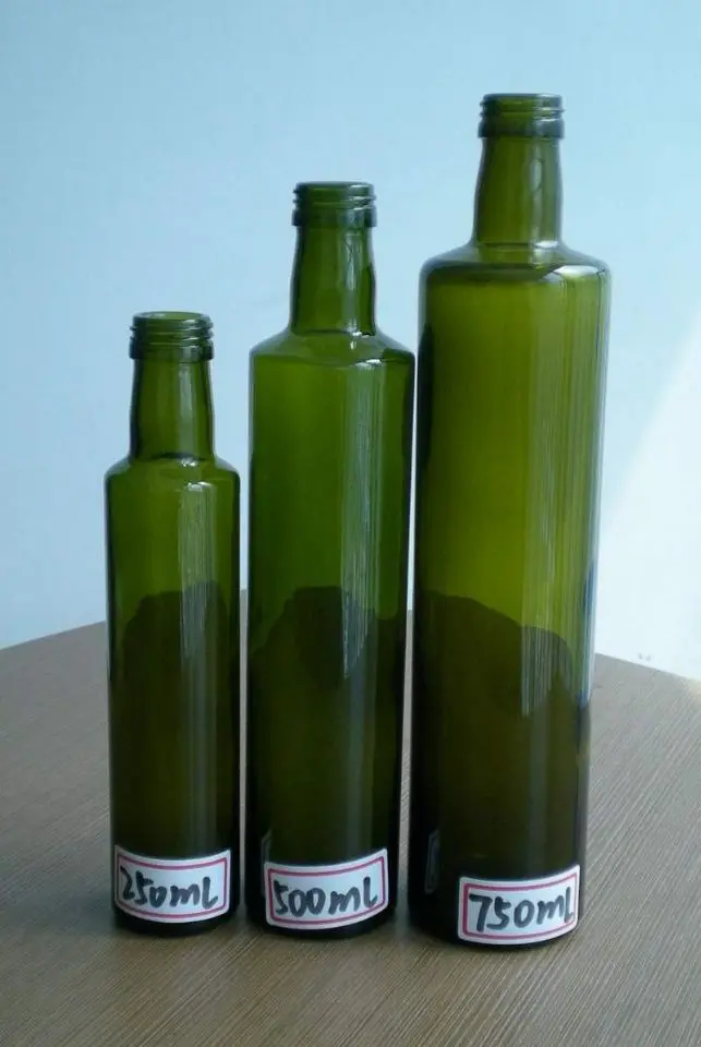 Bulk 100ml 250ml 500ml 750ml 1L Empty Dark Green Marasca Cooking Olive Oil Glass Bottles