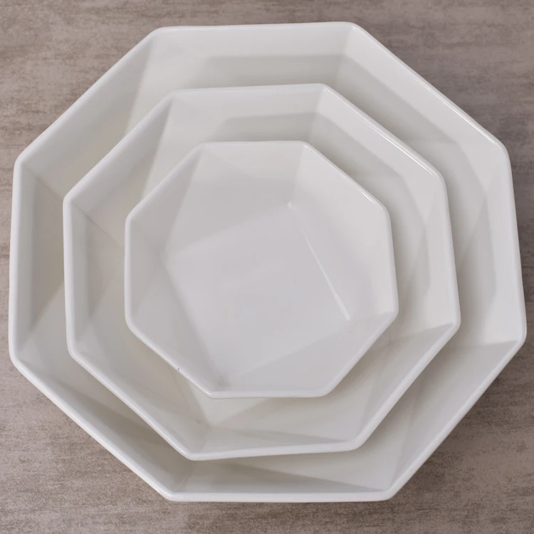 White geometrical shape all sizes wedding unique soup bowls fruit bowl for sale