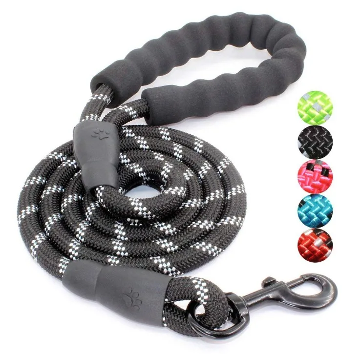 Прочный поводок для собак 5 футов удобная мягкая ручка высокоотражающие поводки среднего и крупного