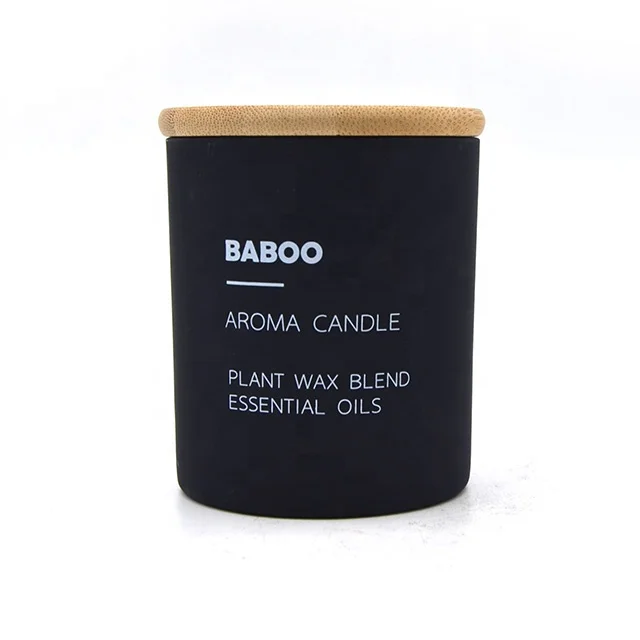 Hot selling custom fragrance black matte glass candle jar Aromatherapy scented tumbler candle