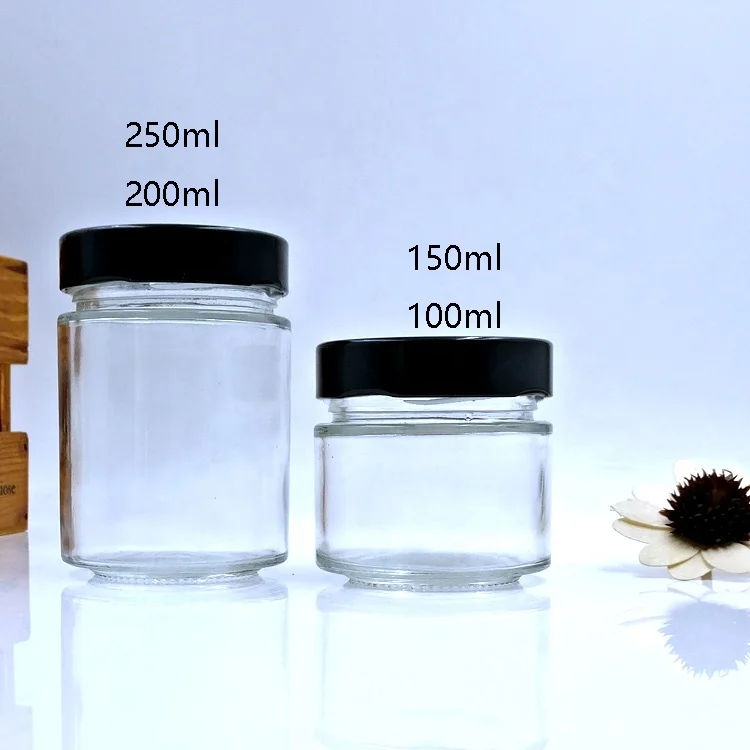 wholesale glass bottle 100ml vacuum spice storage container 4oz food canisters empty ergo glass jars with metal twist off lids