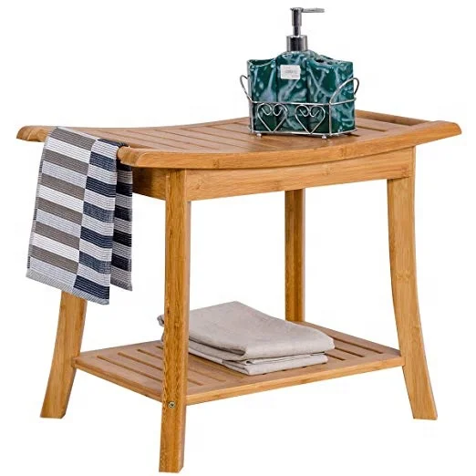 
Bamboo luxury practical storage bathroom stool 