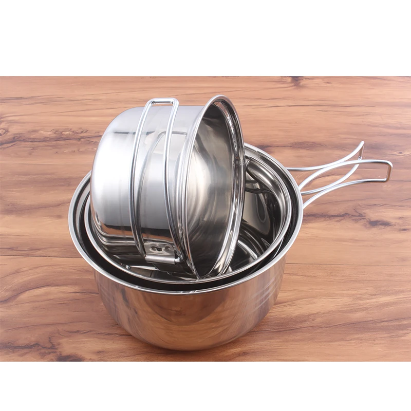 Premium Quality 3 pcs cookware sets Stainless Steel Milk Pot/Soup Pot/ Sauce Pan with glass lid