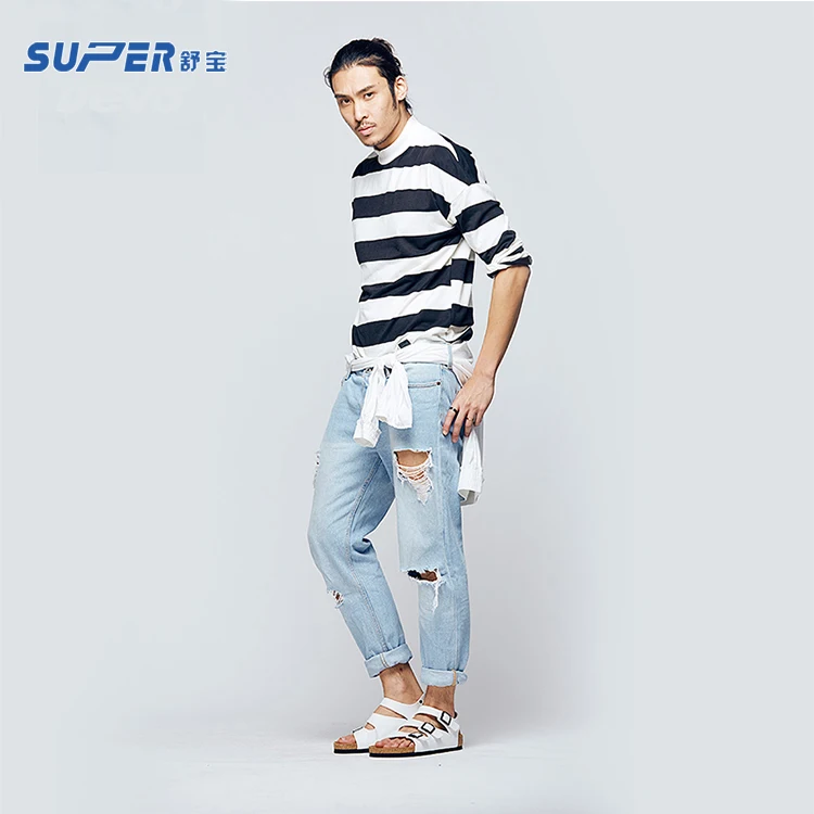 
Fashion Summer Brown Black Flat Pu Sandals Men For Sale <span style=