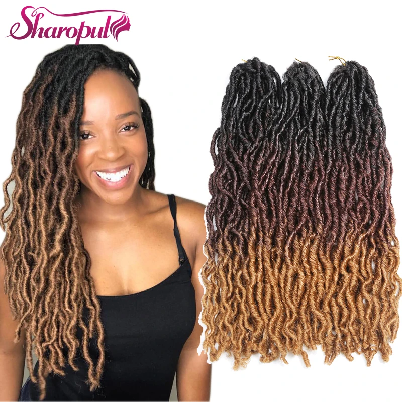 shopping websites for hair vendors Goddess locs faux locs crochet hair synthetic ombre color hair