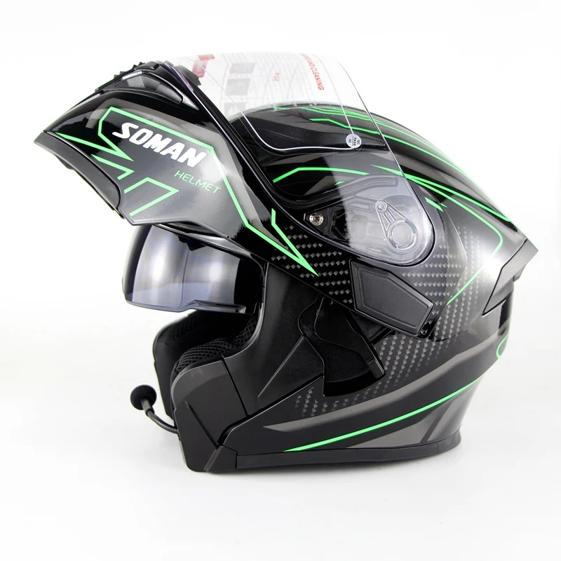 DOT утверждения двойные линзы мотоциклетный шлем кожаный чехол из искусственной кожи (Casco Capacetes зоман SM955L1-M