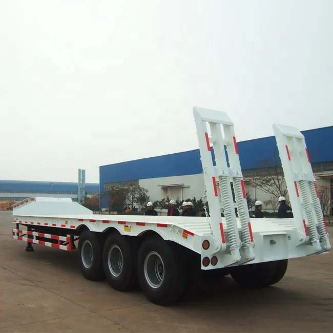 China CIMC Three-axle 50Ton Lowbed Semi-trailer for Sale