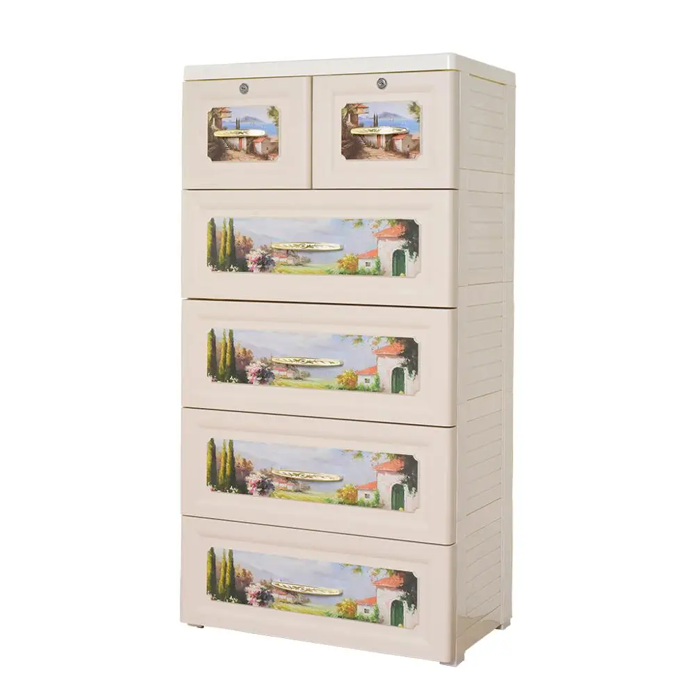 Multi Layer Clothes Drawer Plastic Drawer Storage Cabinet For Living Room Bedroom