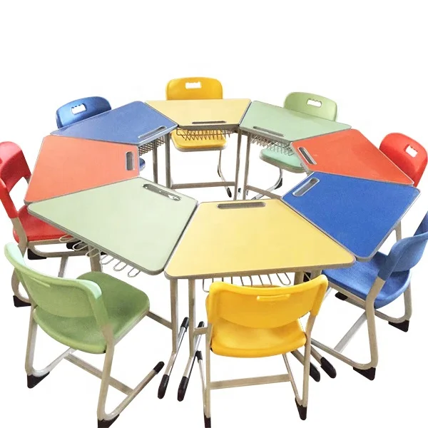 octagonal desk for school furniture  assemble study table and chair