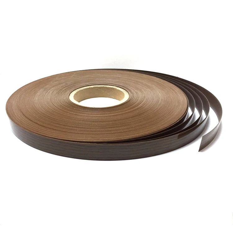 Hot Melt Glue High Gloss Mirror Wood Grain Pvc Edge Banding Strip Tape