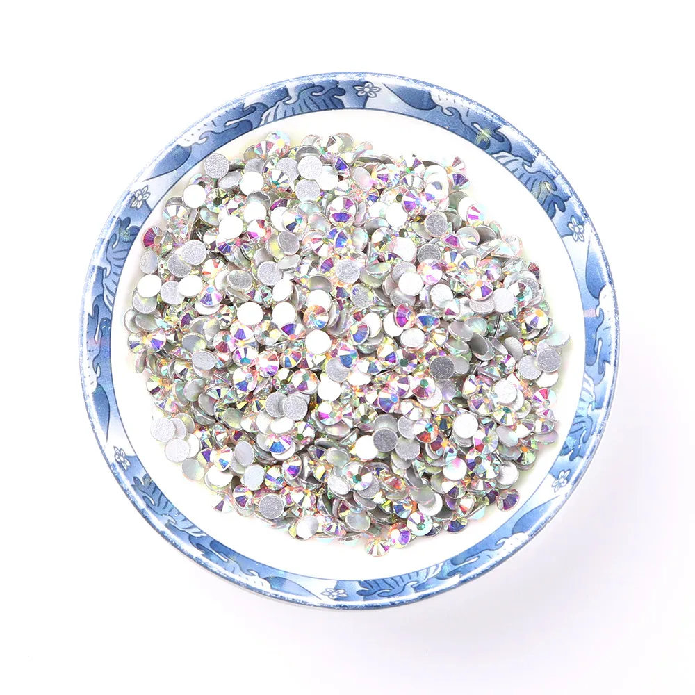 Stones AB Color Rhinestones for Dresses Flat Back SS3 Glass Hot Fix Crystal Rhinestone Flatback Loose Rhinestones 16 Faceted