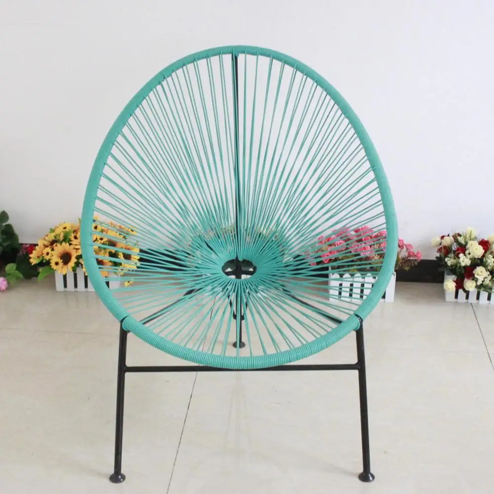 Outdoor Garden Leisure Steel frame Rattan bistro Acapulco Chair Egg Shaped Wicker nest Chair