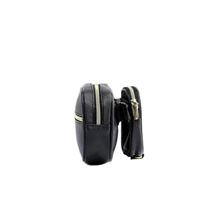 Hot Selling Custom PU Leather Men Fanny Pack Chest Bag With Two Pockets