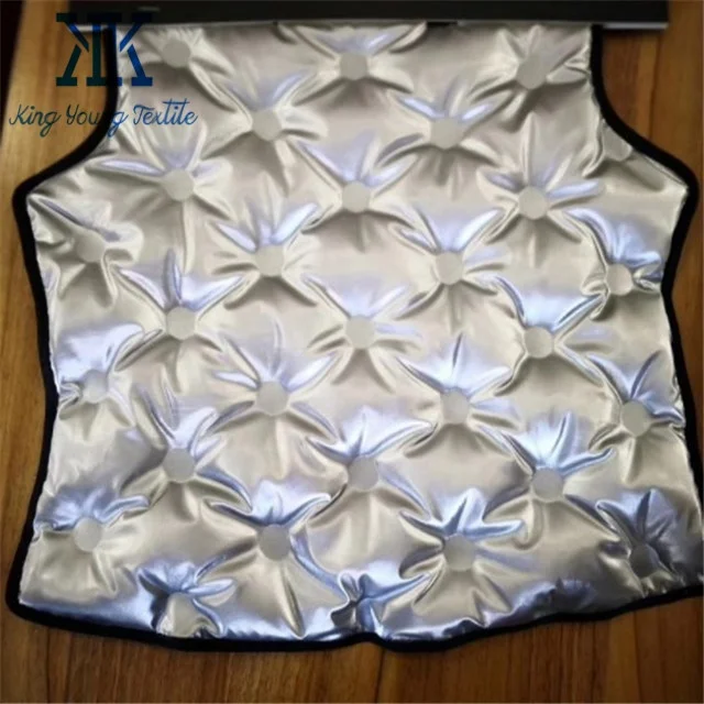 100% polyester double woven channel metallic silver coated downproof downjacket fabric