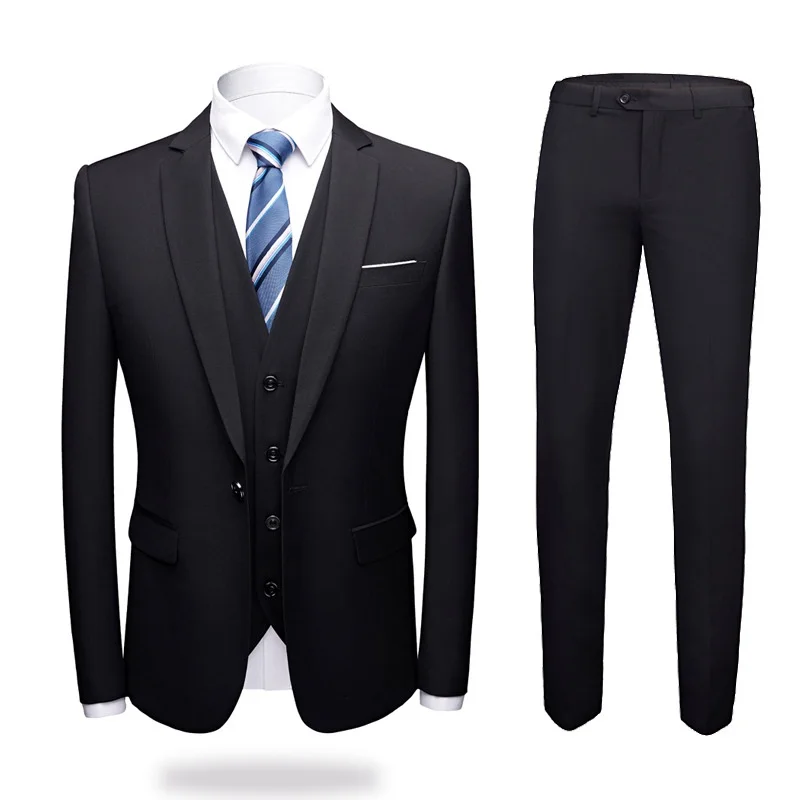 
ZH1168B High Quality Hot Sale Business man 3pcs set Casual Slim Suit Groom wedding Man Tuxedo Suit 
