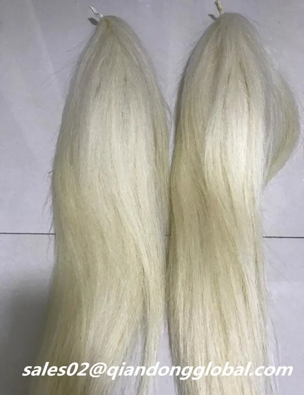 
Factory Price Double Thickness 95cm Pure White False Horse Tail Hair 