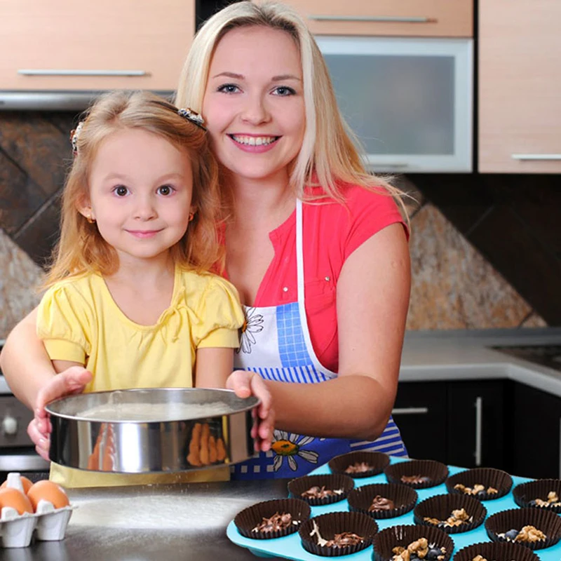 12-Cup Silicone Muffin Cupcake Baking Pan, Cake Baking Cups Mold
