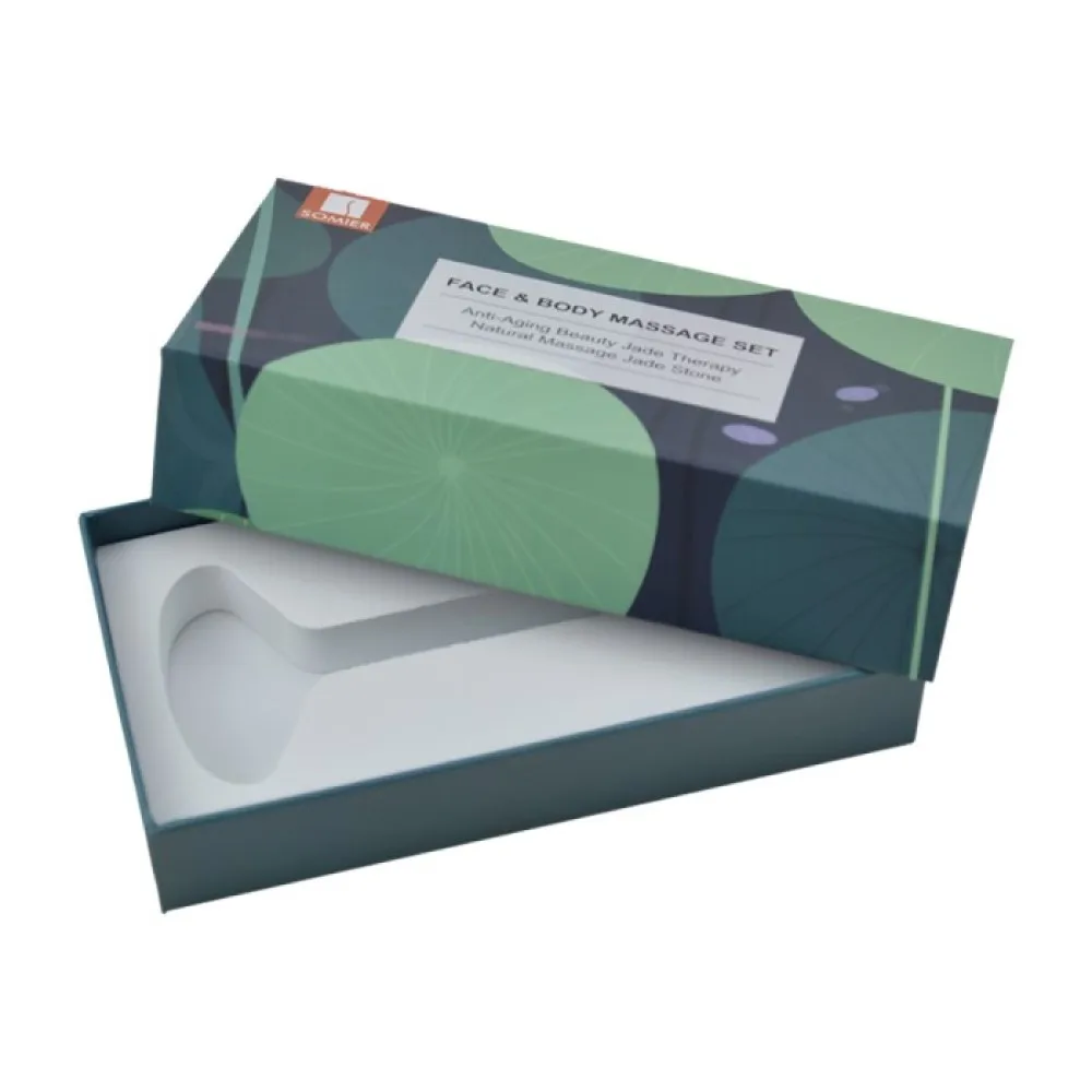 Free Sample China Manufacturer Papierowe Pudelko 2 Piece Lid and Base Jade Roller Gua Sha Box Retail Packaging with EVA Insert