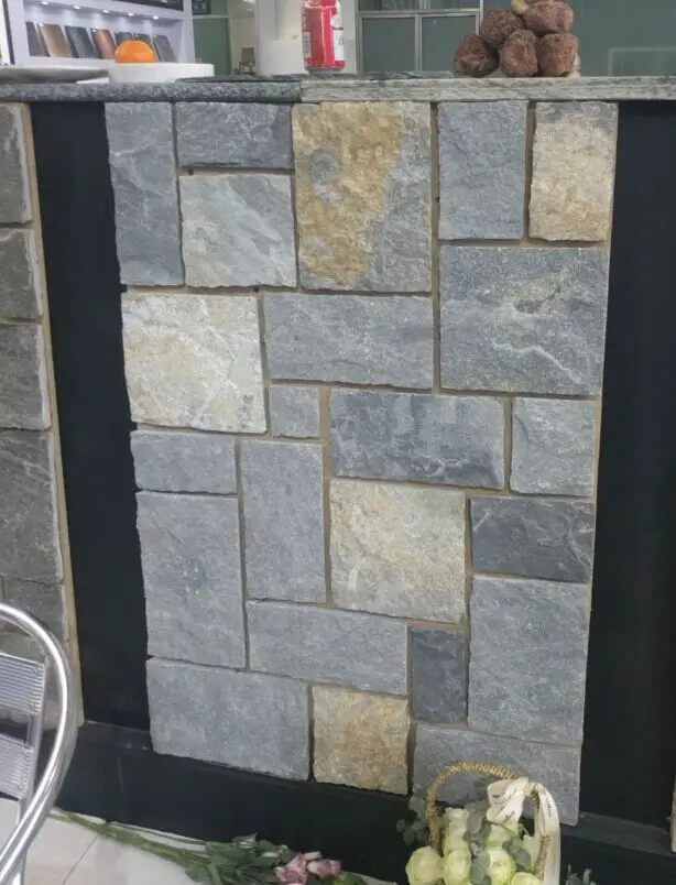 Loose slate paving stone for garden decoration dark salte stone for wall